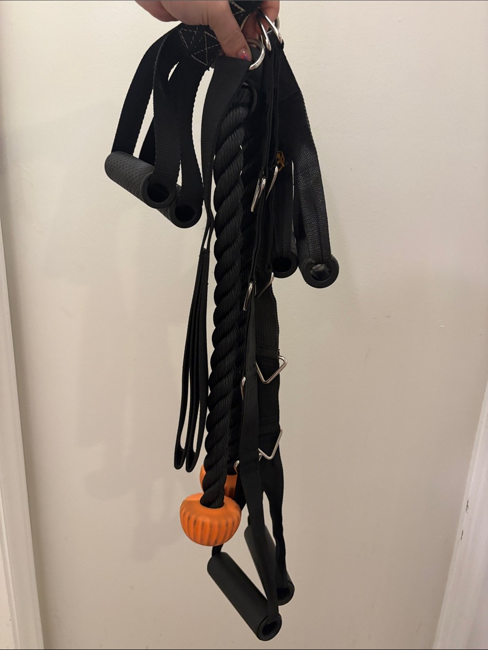 Lot Bundle of Gym Accessories Cable Tower Attachment Handles Rope Long Short